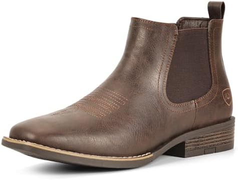 Cowboy Boots For Men Square Toe Chelsea Ankle Boots Casual Western