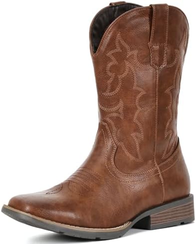 Cowboy Boots For Men Square Toe Western Boot with Classic