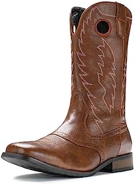 Cowboy Boots For Men Western Boot Classic Embroidered Square Toe