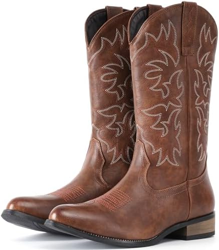 Cowboy Boots For Men Western Boot Durable Embroidered Snip Toe