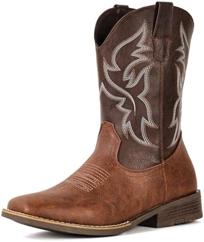 Cowboy Boots For Men Wide Square Toe