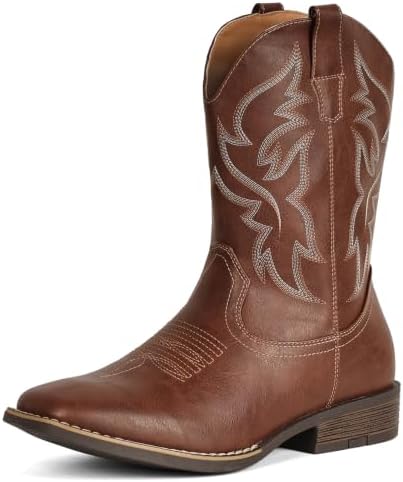 Cowboy Boots For Men Wide Square Toe