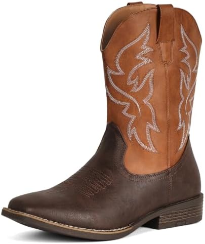 Cowboy Boots For Men Wide Square Toe