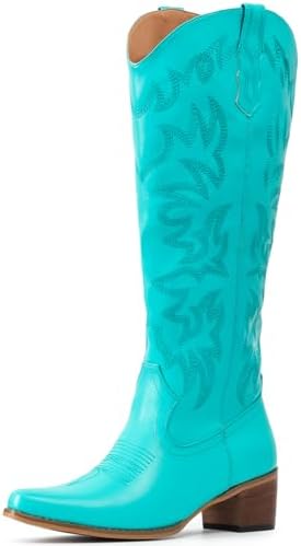 Cowboy Boots For Women Knee High Western Cowgirl Boots Snip Toe