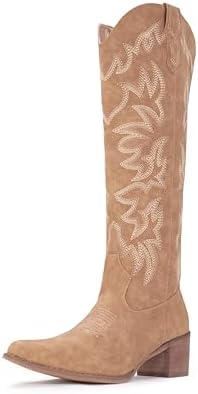 Cowboy Boots For Women Knee High Western Cowgirl Boots Snip Toe