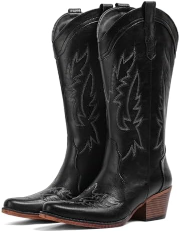 Cowboy Boots for Women Mid Calf Cowgirl Western Boots