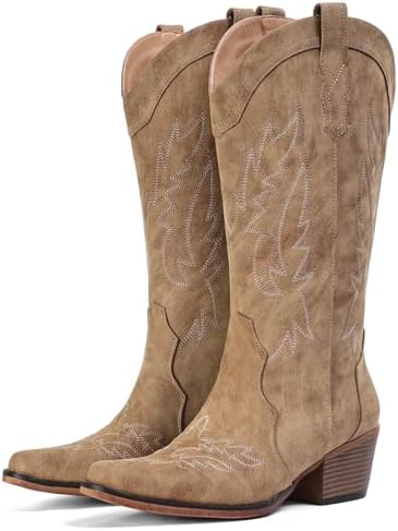 Cowboy Boots for Women Mid Calf Cowgirl Western Boots