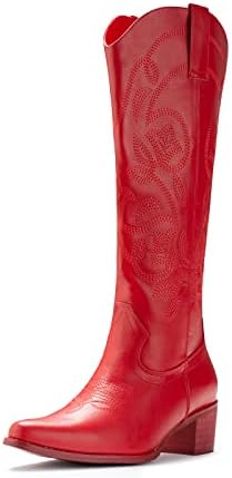 Cowboy Boots For Women Pointy Toe Western Cowgirl Knee High Boots