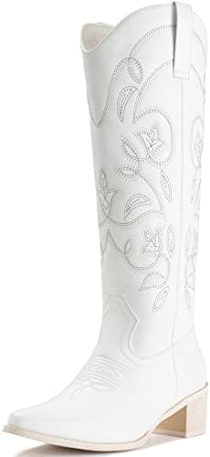 Cowboy Boots For Women Pointy Toe Western Cowgirl Knee High Boots