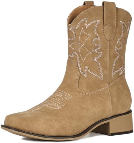 Cowboy Boots for Women Square Toe Ankle Western Cowgirl Booties
