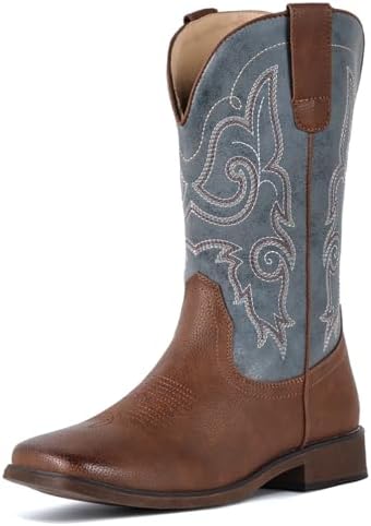 Cowboy Boots For Women Square Toe Cowgirl Wide Mid Calf Western