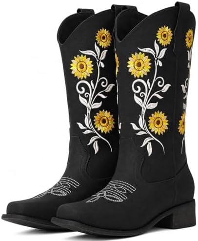 Cowboy Boots For Women Sunflower Square Toe Western Cowgirl Boots