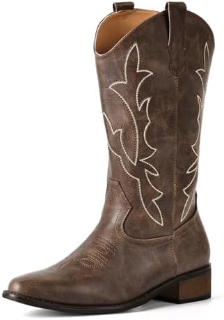 Cowboy Boots for Women Western Cowgirl Boots Mid Calf Pointed Toe