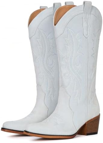 Cowboy Boots For Women Western Cowgirl Boots Mid Calf Snip Toe