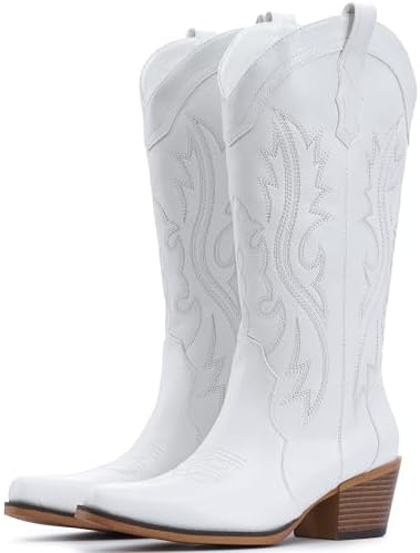 Cowboy Boots For Women Western Cowgirl Boots Mid Calf Snip Toe