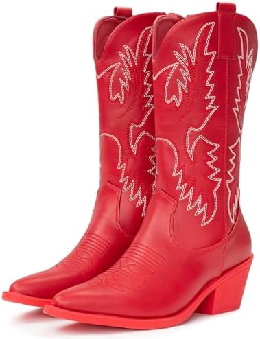 Cowboy Boots For Women Western Cowgirl Boots Pull On Pointy Toe
