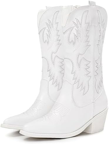 Cowboy Boots For Women Western Cowgirl Boots Pull On Pointy Toe