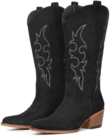 Cowboy Boots For Women Western Cowgirl Classic Mid Calf Snip Toe