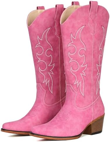 Cowboy Boots For Women Western Cowgirl Classic Mid Calf Snip Toe