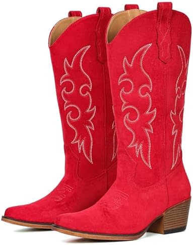 Cowboy Boots For Women Western Cowgirl Classic Mid Calf Snip Toe