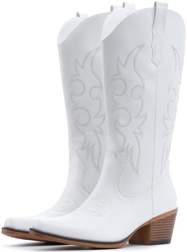 Cowboy Boots For Women Western Cowgirl Classic Mid Calf Snip Toe