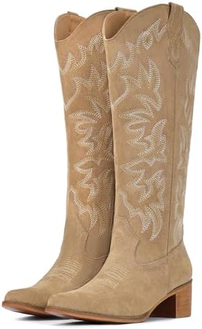 Cowboy Boots For Women Wide Width Knee High Western Cowgirl Boots