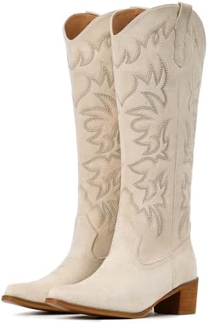 Cowboy Boots For Women Wide Width Knee High Western Cowgirl Boots