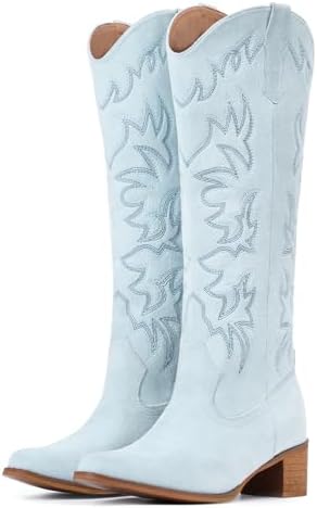 Cowboy Boots For Women Wide Width Knee High Western Cowgirl Boots