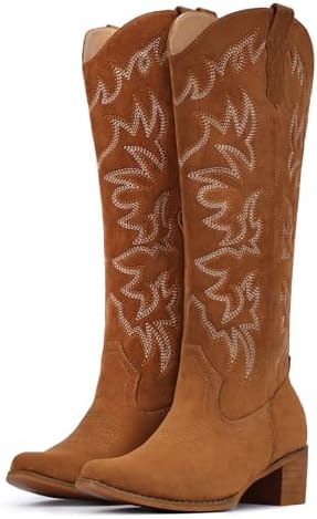 Cowboy Boots For Women Wide Width Knee High Western Cowgirl Boots