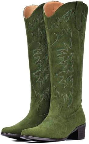 Cowboy Boots For Women Wide Width Knee High Western Cowgirl Boots