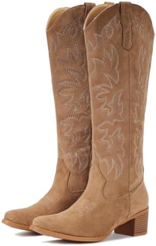 Cowboy Boots For Women Wide Width Knee High Western Cowgirl Boots