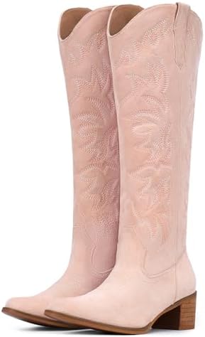 Cowboy Boots For Women Wide Width Knee High Western Cowgirl Boots