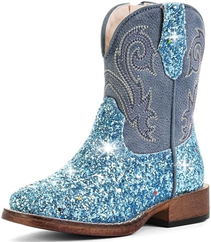 Girls Cowgirl Boots Glitter Toddler Boys Cowboy Boots for Kids
