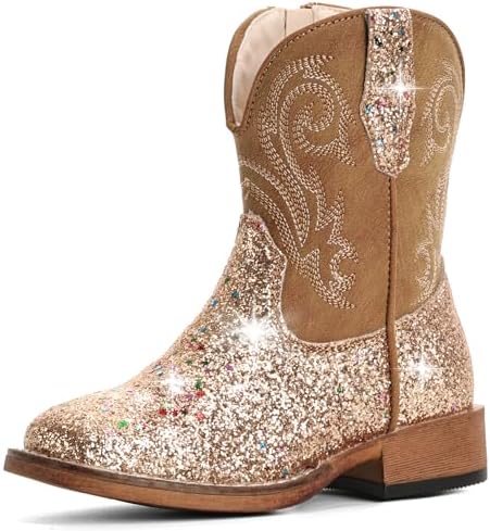 Girls Cowgirl Boots Glitter Toddler Boys Cowboy Boots for Kids