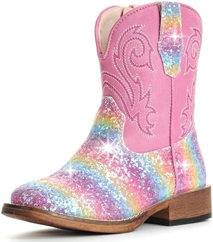 Girls Cowgirl Boots Glitter Toddler Boys Cowboy Boots for Kids