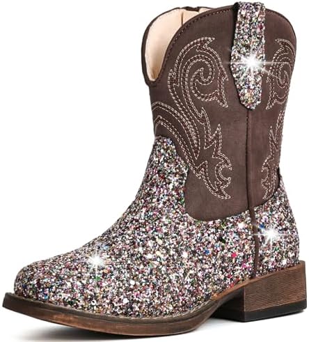 Girls Cowgirl Boots Glitter Toddler Boys Cowboy Boots for Kids