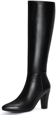 Pointed Toe Knee High Boots for Women Tall Boots with High Heel