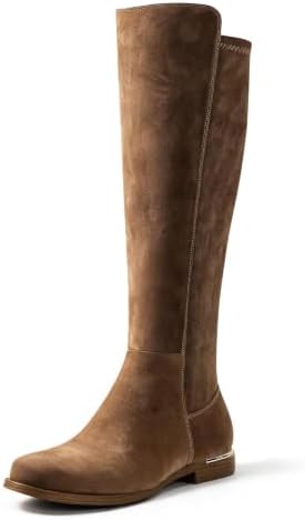 Square Toe 1-Inch Flat Knee High Boots for Women Side Zipper, 2026