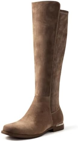 Square Toe 1-Inch Flat Knee High Boots for Women Side Zipper, 2026