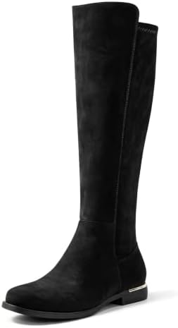 Square Toe 1-Inch Flat Knee High Boots for Women Side Zipper, 2026