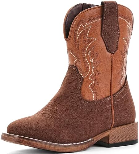 Suede Boys Cowboy Boots for Kids Girls Toddler Cowgirl Boots
